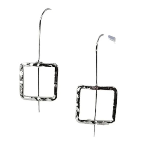 Square Drop Geometric Earrings - Picture 1 of 6